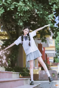 VGU No.38: Radiant Vietnamese Female Student in Uniform Capturing Youthful School Memories-3