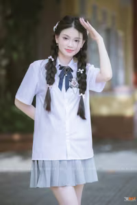 VGU No.38: Radiant Vietnamese Female Student in Uniform Capturing Youthful School Memories-2