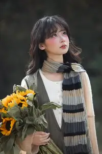 Youthful Beauty: A Gentle Girl Embracing Radiant Sunflowers-7