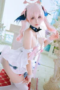 Pure Elegance: Coser RiNaiJiao as Koharu Shimoe in Blue Archive Wedding Dress (27P)-18