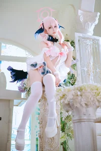 Pure Elegance: Coser RiNaiJiao as Koharu Shimoe in Blue Archive Wedding Dress (27P)-11