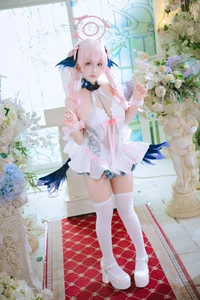 Pure Elegance: Coser RiNaiJiao as Koharu Shimoe in Blue Archive Wedding Dress (27P)-14