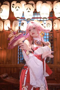 Enchanting Yae Miko Cosplay by Jiu Qu Jean-15
