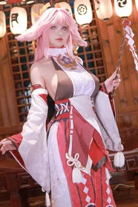Enchanting Yae Miko Cosplay by Jiu Qu Jean-12