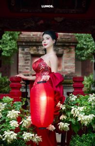 Traditional Vietnamese Beauty: Elegant Woman with Red Lantern, Capturing Asian Charm. 1000018929.jpg-12