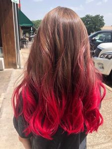 Striking Red Pink Ombre Hair Dye Style Unique & Captivating-10