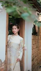 Captivating Asian Beauty: Elegant Woman Embracing Delicate Flowers-1