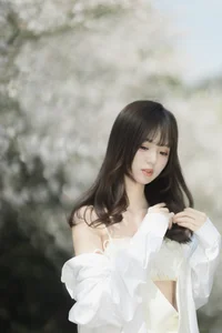 Elegant Portrait Photography: YiTuYu Art Language Vol.9296 featuring Ci Qing Shi Dou Ya in Minimalist White Fashion Style-4