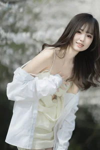 Elegant Portrait Photography: YiTuYu Art Language Vol.9296 featuring Ci Qing Shi Dou Ya in Minimalist White Fashion Style-0