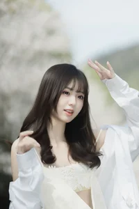 Elegant Portrait Photography: YiTuYu Art Language Vol.9296 featuring Ci Qing Shi Dou Ya in Minimalist White Fashion Style-1