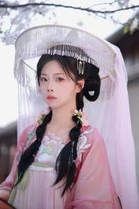 Aesthetic Pink Cherry Blossom Portraits: Art Language Vol.9138 Featuring Model A Ji Yuan Zi – Stunning Spring Photography Collection-4