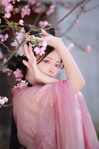 Aesthetic Pink Cherry Blossom Portraits: Art Language Vol.9138 Featuring Model A Ji Yuan Zi – Stunning Spring Photography Collection-10