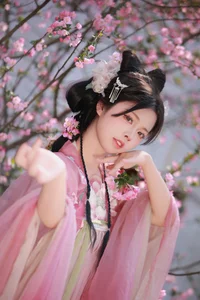 Aesthetic Pink Cherry Blossom Portraits: Art Language Vol.9138 Featuring Model A Ji Yuan Zi – Stunning Spring Photography Collection-2