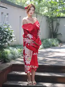 Jin Yun Xi Yuki: Enchanting Beauty in a Fiery Red Kimono, Captivating Every Gaze - XiuRen No.10683-45