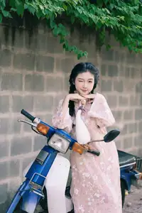 Gentle Smile in Sunlight: Girl, Goose, and a Peaceful Moment-1