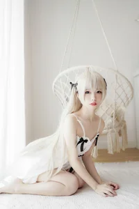 Stunning Sora Kasugano White Dress Cosplay by Shi Wan Zhen Zhi Fu Te - Elegant Yosuga no Sora Anime Photography Collection-4