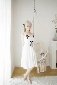 Stunning Sora Kasugano White Dress Cosplay by Shi Wan Zhen Zhi Fu Te - Elegant Yosuga no Sora Anime Photography Collection-10
