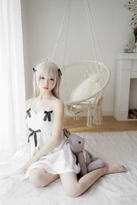 Stunning Sora Kasugano White Dress Cosplay by Shi Wan Zhen Zhi Fu Te - Elegant Yosuga no Sora Anime Photography Collection-5