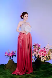 Elegant Beauty: Graceful Vietnamese Young Woman in Modern Attire with Lilies-18