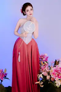 Elegant Beauty: Graceful Vietnamese Young Woman in Modern Attire with Lilies-24