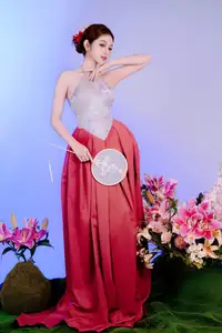 Elegant Beauty: Graceful Vietnamese Young Woman in Modern Attire with Lilies-14