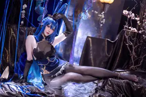 Coser Hoshilily as Azur Lane New Jersey: Enchanting Bunny Garden Beauty!-13