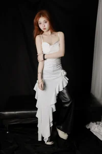 Stunning Artistic Portrait Photography of Momo Wu - YiTuYu Art Language Vol.9280 Featuring Vibrant Red and White Aesthetics-7