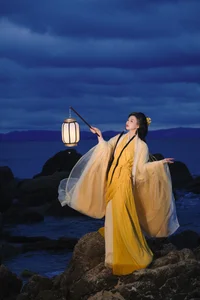 Elegant Moonlight Portrait Series: YiTuYu Art Language Vol.9290 Featuring Model Tian Tian – Aesthetic Photography Collection-9