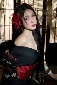 Artistic Portrait Japanese Woman in Traditional Kimono Asian Beauty-6