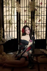 Artistic Portrait Japanese Woman in Traditional Kimono Asian Beauty-4