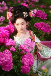 Elegant Floral Portraits with Li Zhi Xiao Ye: Romantic Peony Garden Aesthetic Vol.9113-5