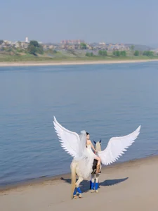 Ethereal Pegasus Muse by the Sea - YiTuYu Art Language Vol.8882-8