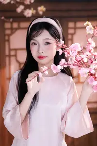 Graceful Asian Girl with Spring Blossoms Timeless Beauty Unveiled-0