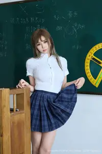 XiuRen No.10750 Zoe You You: Alluring Schoolgirl in Uniform with Seductive Black Stockings-31