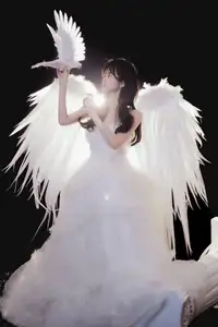 Ethereal Beauty: White Gown Angel with Dove by YiTuYu Art Vol.8612 OO-15