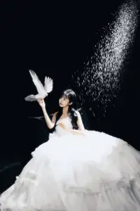 Ethereal Beauty: White Gown Angel with Dove by YiTuYu Art Vol.8612 OO-4