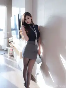 Elegant Office Style with Tian Ni in XiuRen No.10765: Sophisticated Secretary Fashion Aesthetic-26