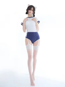 Stunning Wu Geng Bai Gui Gym Uniform Cosplay: Adorable Cat Ear Aesthetic and Sporty Anime Look for Your Next Inspiration-12