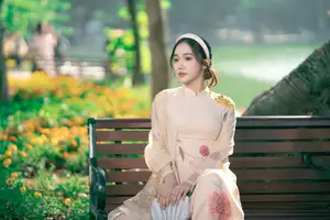 Graceful Vietnamese Beauty: Captivating Charm of a Girl in Elegant Traditional Attire-2