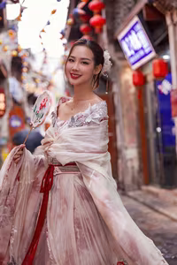 VGU No.70: Captivating East Asian Beauty in Traditional Attire with a Radiant Smile-4