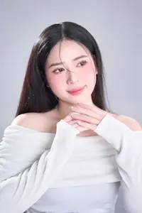 Serene Beauty of a Gentle Girl Explore Pure Charm and Dreamy Aura in a Minimalist Portrait-2