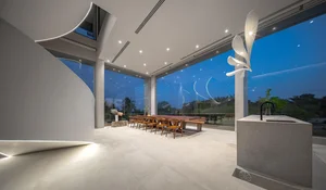 Stunning Riverside Minimalist Villa in Nakhon Pathom, Thailand: A Modern Architectural Masterpiece Designed for Golden Hour Sunsets and Serene Slow Living.-11