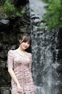 Yeon Da Bin: Adorable Korean Girl in Floral Dress Outdoors-6
