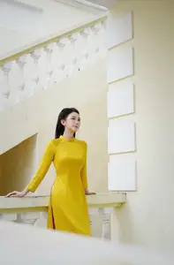 Graceful Vietnamese Beauty in Elegant Yellow Ao Dai-6