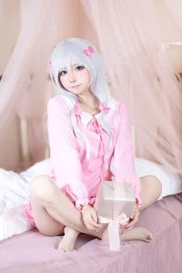Soft Morning Glow: Aesthetic Sagiri Izumi Pajama Cosplay by Shi San Bu Shi Shi W-0