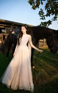 Elegant Beauty: Graceful Girl with a Majestic Black Horse-2