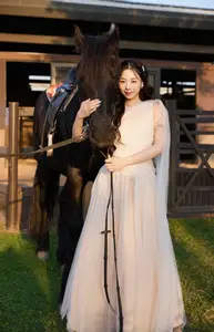 Elegant Beauty: Graceful Girl with a Majestic Black Horse-7