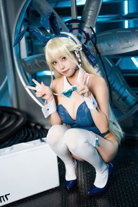 Coser San Wu Ren Xing: Alluring Blue Archive Asuma Toki Bunny Girl Cosplay-15
