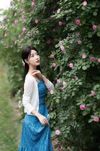 Elegant Portrait Photography: Zhi Zhi Wen in YiTuYu Art Language Vol.9158 – Romantic Aesthetic with Wild Roses and Vintage Charm-24