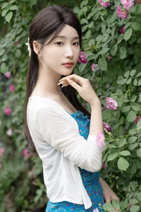 Elegant Portrait Photography: Zhi Zhi Wen in YiTuYu Art Language Vol.9158 – Romantic Aesthetic with Wild Roses and Vintage Charm-8